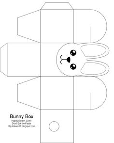 the printable bunny box is ready to be cut out