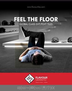 a man laying on the ground with his head down in front of him and text that reads, feel the floor global class gyr / typt files