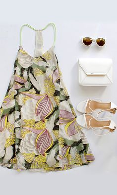 Dress And Shoes, Baby Ootd, Estilo Hippie, Ootd Summer, Green Print, Spring Summer Outfits, Swing Dress, Look Fashion, Passion For Fashion