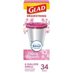 glad drawstring cherry blossom, 34 counts per pack by gerbere