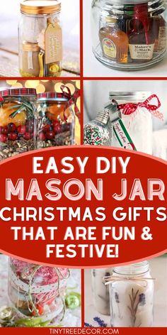 mason jar christmas gifts that are fun and festive for the family to have in their home