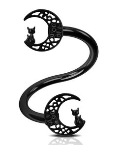 PRICES MAY VARY. STYLE:One package contains one piece black cat helix earring, gothic & unique. GAUGE:Bar thickness:16g(1.2mm); Inner Diameter:10mm. MATERIAL:316L Stainless Steel,Nickle and Lead Free,suitable for sensitive skin,light weight and comfortable. PACKAGE:Gorgeous & cute cat with moon design, give you more charming look on halloween party, also is a nice gift for your friend, family, love. GUARANTEE: 90-Day Money Back Guarantee or Exchange,We Are Engaged in Providing Best Shopping Expe Helix Piercing Jewelry, Lip Rings, Barbell Earrings, Moon Cat, Helix Earring, Labret Piercing, One Piece Black, Skin Design, Body Jewelry Piercing