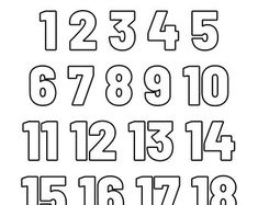 the numbers are drawn in black and white, with one line on each side to indicate them