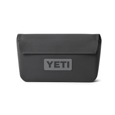 the yeti case is grey and has a gray sticker that says yeti on it