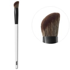 What it is: A round, sloped brush that hugs the curves of your face to easily blend and build concealer. Brush Formulation: All FormulasBrush Coverage: BuildableBrush Handle Length: 4.4 inchesBristle Type: SyntheticIngredient Callouts: This product is vegan and cruelty-free.What Else You Need to Know: This uniquely sloped, fan-shaped brush seamlessly blends and builds concealer under the eyes with a finger-like finish for a natural effect. Made with soft, cruelty-free, densely packed fibers, it Makeup By Mario, Beauty Brushes, Kabuki Brush, Face Makeup Brush, Cream Concealer, Shop Makeup, Concealer Brush, Lip Brush, Blush Brush