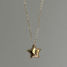 Mini Puffed Star Necklace Puffy Chunky Star Pendant Link Chain 18k Gold Stainless Steel 3D Star Jewelry Keachains Dainty Customized Gift - Etsy Golden Star Necklace, Puffy Star Necklace, Cute Jewelry Gold, Gold Star Jewelry, Star Clothes, Classic Gold Jewelry, Cute Pendant Necklace, Chunky Gold Jewelry, 00s Mode