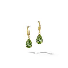 Wonderland-Green-Tourmaline-Earrings_18k Yellow Gold Gold Twigs, Earring Stack, Spring Color, Stone Engagement Rings, Drop Earring, Green Tourmaline