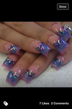 💅 Nail Designs Duck, Purple Toe Nails, Duck Nail, Nail Christmas, Flare Nails, Junk Nails, Luminous Nails, Curved Nails