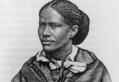 an old black and white drawing of a woman with braids on her hair, wearing a blouse