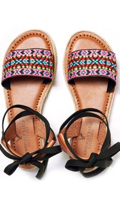 Embroidered sandals Tie Sandals, Ankle Tie Sandals, Winter Mode, Clothing Inspiration