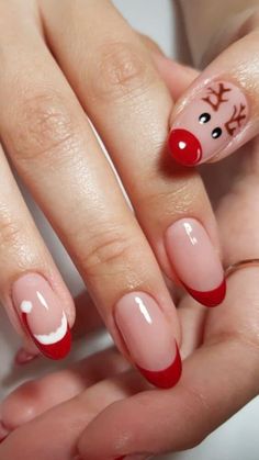 Red Christmas Nails, Christmas Nails Easy, Cute Christmas Nails, Christmas Gel Nails, Colorful Nails, Cute Gel Nails, Christmas Nails Acrylic, Short Acrylic Nails Designs