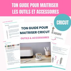 the guide to making your own cricut machine is shown in three different languages