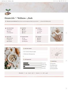 Notion Template Self Care and Wellness Dash Wellness Notion Template, Meditation Planner, Study Planner Free, Notion Tips, Habit Building, Notion Ideas, Notion Aesthetic, Life Planner Organization, Notion Dashboard