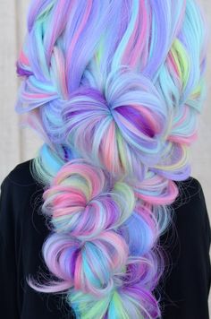 Unicorn Hair Color, Cotton Candy Hair, Rainbow Hair Color, Cute Hair Colors, Candy Hair, Hair Color Crazy, Special Occasion Hairstyles, Hair Color Pastel