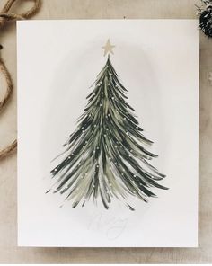 a drawing of a christmas tree with stars on it