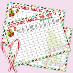 two printable christmas minute to - do list with candy canes