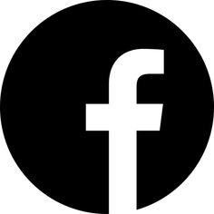 the facebook logo in a black circle