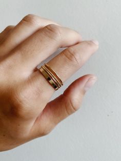 This ring is perfect for any look! With its dainty and minimal twist design, it adds just the right touch of elegance to any outfit. It's great for stacking or wearing on its own, making it a versatile and stylish choice for any occasion. So go ahead, treat yourself to this stunning Rope Gold Filled Ring. ∙ D E T A I L S ∙- 18k Gold Filled ∙ G O L D ∙ F I L L E D ∙ Gold-filled components contain 100+ times more real gold than gold-plated components and are both durable and tarnish resistant. It is more affordable and accessible than solid gold but higher quality than gold plated. Necklaces Simple, Rope Ring, Rope Rings, Jewelry Essentials, D F, Twist Ring, Gold Filled Ring, Real Gold, Solid Gold