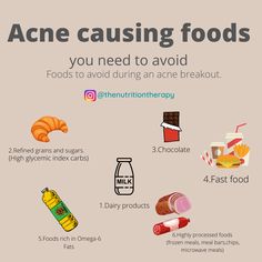 Acne Friendly Food, Acne Safe Foods, Foods That Cause Acne, Food That Causes Acne, Acne Triggers, Nodule Acne, Healthy Clear Skin, Overnight Remedies