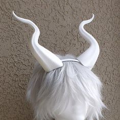 BEST SELLING! Classic Young Maleficent Inspired Horns  3D Printed  White Horns comic-con Young Maleficent, White Horns, Cosplay Horns, Horn Headband, Ear Headbands, Maleficent, Cosplay Outfits, Hair Accessories Headbands, In 3d