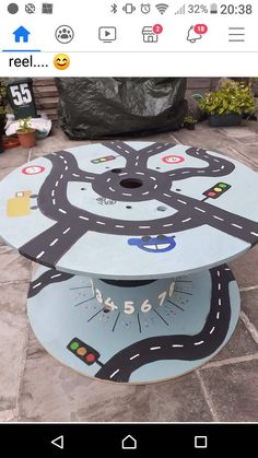 an upside down table with cars on it