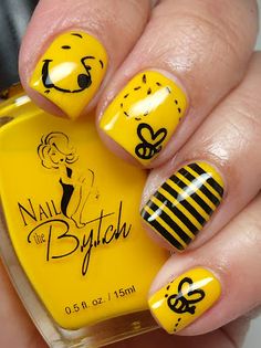 Winnie The Pooh Nails, Pooh Nails, Yellow Nail, Disney Nails, Cute Nail Art, Cute Nail Designs, Fancy Nails, Makati