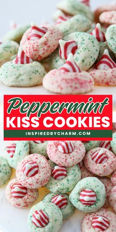 These Peppermint Kiss Cookies are a new must-make for my Christmas Cookie tray. They have a sugar cookie base that’s topped with a peppermint kiss. In essence, they’re a peppermint-twist on peanut butter blossoms.