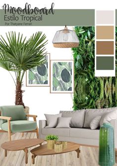 a living room filled with furniture and plants