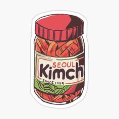 a jar of kimchi noodles sticker