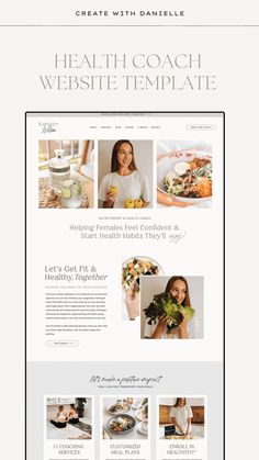 Showit Website Template for Health & Fitness Coaches - Karina Showit Template Health Coach Website Design Inspiration, Nutrition Website Design Inspiration, Health Coach Logo Design, Women Website Design, Wellness Coach Website, Health Coach Website Design, Website Design Coaching