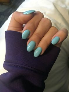 Tiffany Blue Nails, Acrylic Nails Design, Almond Acrylic Nails Designs, Almond Acrylic, Stunning Nails, Almond Shape Nails, Almond Acrylic Nails