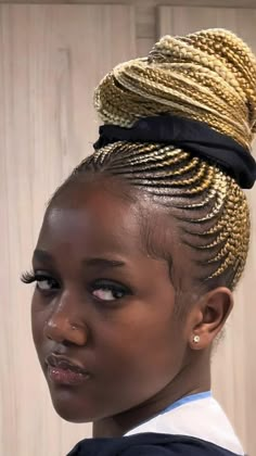 Blonde Braids Ponytail, Box Braids Hairstyles Blonde, Blond Cornrows, Braids Hairstyles Blonde, Blonde Cornrows, Nigerian Braids Hairstyles, Feed In Braids Ponytail, African Braids Hairstyles Pictures, Cornrow Ponytail