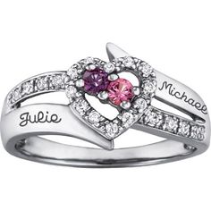 The Personalized Keepsake Enchantment Promise Ring with Birthstones adds a touch of brilliance to any look. Size: One Size.  Color: Silver.  Gender: female.  Age Group: adult. Diamond White Birthstone Jewelry For Promise, White Birthstone Jewelry For Promise, Diamond White Jewelry With Birthstone For Promise, Formal Jewelry With Accent Stones For Valentine's Day, Exquisite Silver Jewelry For Promise, Fine Jewelry Heart-shaped With Accent Stones, Heart-shaped Fine Jewelry With Accent Stones, Heart Shaped Fine Jewelry With Accent Stones, White Multi-stone Platinum Jewelry