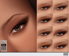 an image of the eyes and eyebrows of a woman's face in various poses