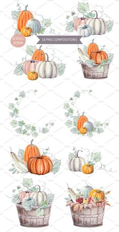 a bunch of pumpkins sitting on top of each other