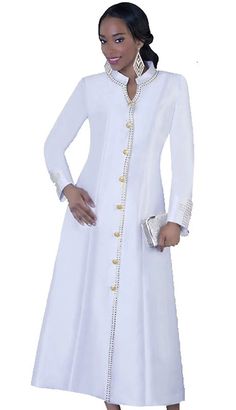 Tally Taylor 4445-WHT Church Robe Clergy Women, Clergy Robes, Women Church, Church Suits, Taylor White, Church Dresses, White Rhinestone, Perfect Woman, 1 Piece