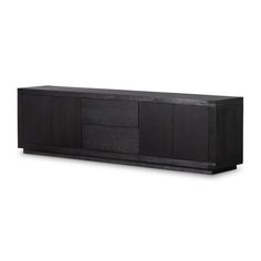 the sideboard is made out of black wood