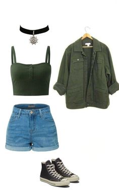 Aesthetic Outfits With Jean Shorts, Aesthetic Outfits Laid Out, Summer Nerd Outfits, College Outfits For Class Summer, Cute Indie Outfits, Outer Banks Inspired Outfits, Dark Summer Outfits, Summer Lunch Outfit, Survival Outfit