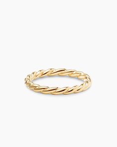 Petite Band Ring in 18K Yellow Gold, 2.8mm David Ring, Infinity Band Ring, Twist Jewelry, David Yurman Ring, Buckle Ring, Dainty Gold Rings, Pave Band, Gold Band Ring, Cute Rings