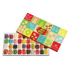 Wholesale Jelly Belly 40 Flavor Jelly Beans 17 Oz Christmas Gift Box-5ct Case Bulk Jelly Belly Logo, Jelly Belly Recipes, Jelly Belly Flavors, Jelly Bean Flavors, Jelly Belly Beans, Seasonal Cocktail, Butter Popcorn, Chocolate Coins, Holiday Box