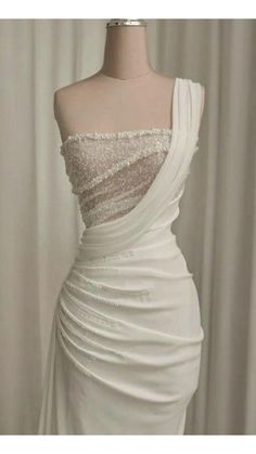 Long White Wedding Dress, Chiffon Wedding Dress, Shein Outfits, Dream Wedding Ideas Dresses, Prom Dress Inspiration, Elegant Bags, Chiffon Prom Dress, Forest Wedding, Pretty Wedding