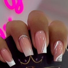 Simple Nail Designs With French Tip, Good Acrylic Nails, Nails Acrylics Ideas, Ongles Nail Art, Fancy French Tips, Cute Wedding Nails, Pretty French Nails, Cute January Nails, Nails Inspo 2023