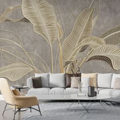 Transform Your Space: Elevate your home's ambiance with this tropical banana leaf wallpaper. Designed with elegant outlines in bronze and beige on a gray wall, this gold tropical wallpaper brings an exotic and luxurious touch to any room. Ideal as wallpaper for the bedroom, kitchen, or any space you want to make special. High-Quality Material: The peelable stickable wallpaper is crafted with quality materials, offering durability and ease of application. This adhesive wallpaper peel and stick de Coastal Highway, Personalized Wallpaper, Banana Leaf Wallpaper, Scandinavian Wallpaper, Abstract Art Wallpaper, Tropical Wallpaper, Kitchens And Bedrooms, Kitchen Wallpaper, Beige Walls