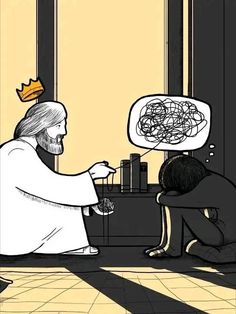 a man sitting in front of a mirror with a crown on his head