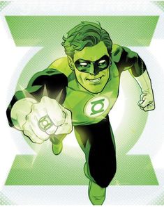 the green lantern is flying through the air with his hands out to grab something from his hand