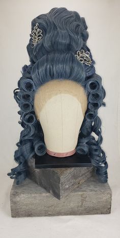 Blue Rococo Wig - Etsy Rococo Wigs, Rococo Hair, Vintage Wigs, Hair References, Dress Form Mannequin, Dress Forms, Knoxville Tn, Hair Reference, Style Expert