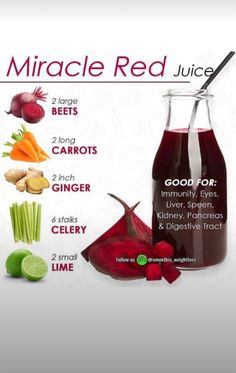 a bottle of juice with ingredients labeled in the top and bottom, including beets, carrots, ginger, celery, cucumber