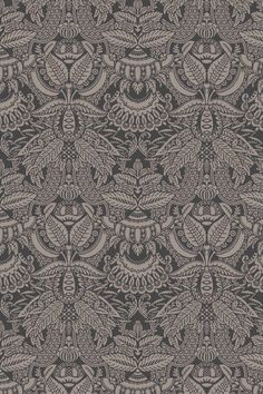 an intricate black and white wallpaper design