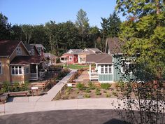 a row of houses sitting next to each other