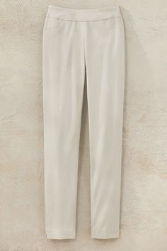 Look (and feel!) 10 pounds lighter – instantly! Sleek pull-on pants have a hidden, flexible tummy control panel to trim you comfortably. Stretch fabric moves with you, resists wrinkles and retains its shape wear after wear. Faux front pockets and fly. Imported. | Women's Pull-On Anywear ShapeMe Pants - Stone - 14 Travel Pants Women, White Pants Winter, Travel Clothes Women, Travel Pants, Shape Wear, Petite Pants, Plus Size Pants, 10 Pounds, Women Pants Casual